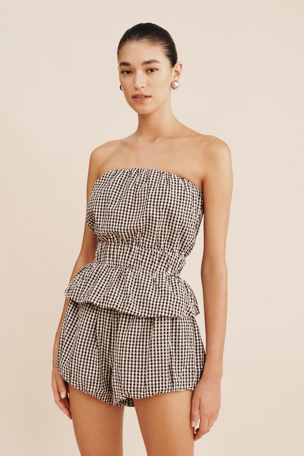 AURELIA STRAPLESS TOP - GINGHAM – POSSE