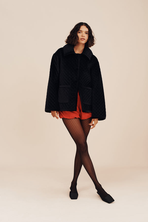 MARLEY JACKET - BLACK VELVET