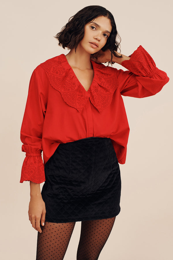 ROMEO MINI SKIRT - BLACK VELVET