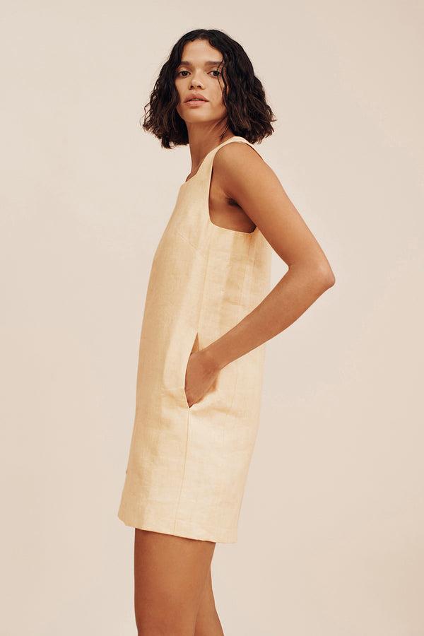 RIO SHIFT DRESS - DUSTY CITRON