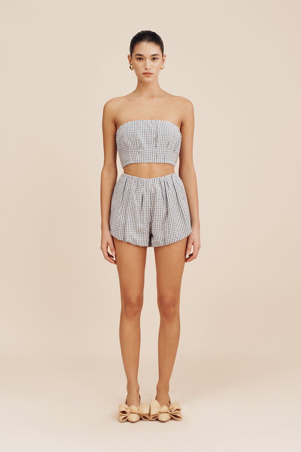 AURELIA SHORT - BLUE GINGHAM