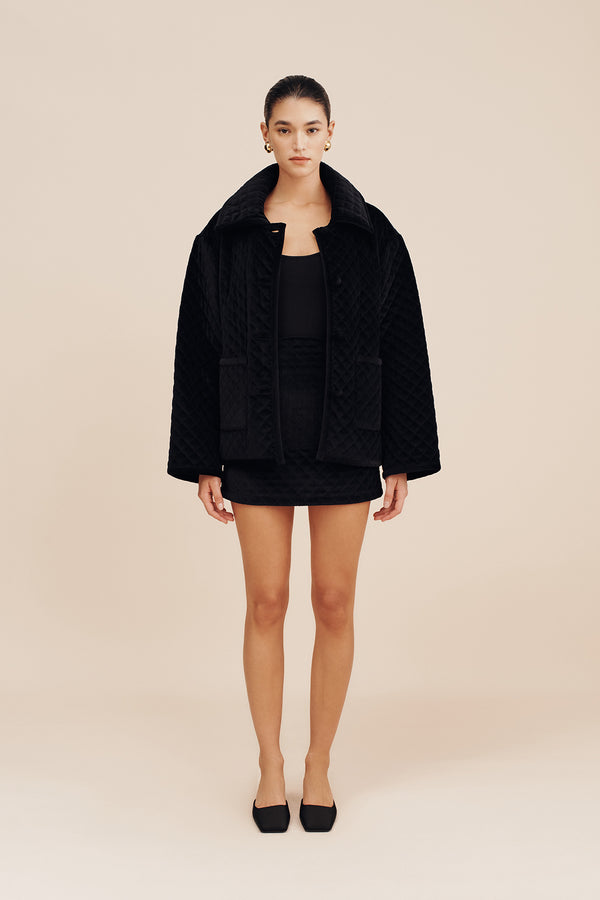 MARLEY JACKET - BLACK VELVET