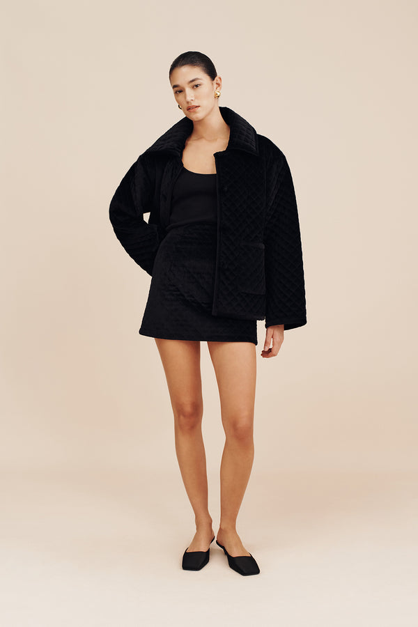 ROMEO MINI SKIRT - BLACK VELVET