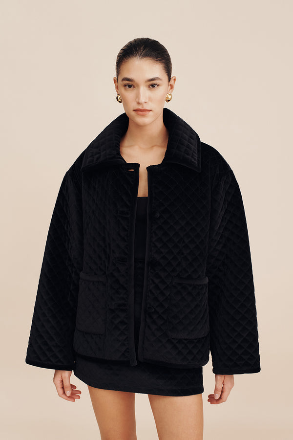 MARLEY JACKET - BLACK VELVET