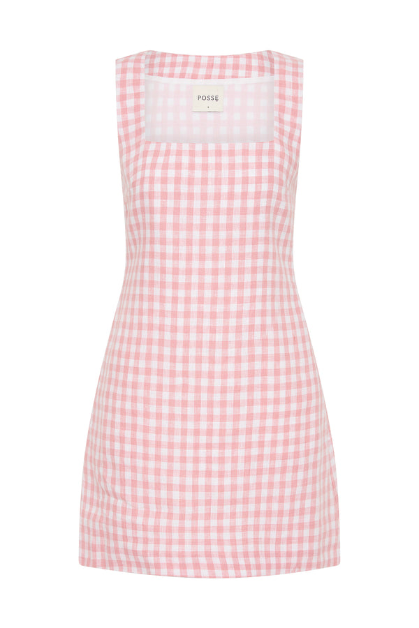 ALICE MINI DRESS - PINK GINGHAM