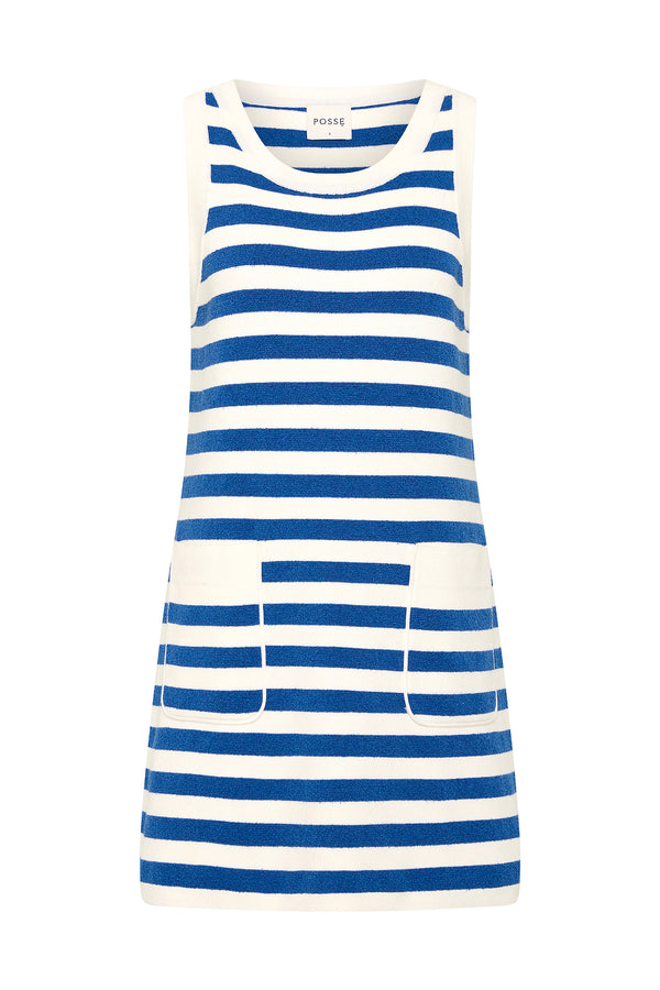 ARI MINI DRESS - BLUE STRIPE