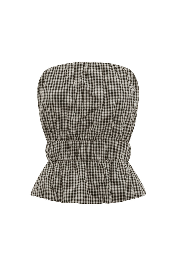 AURELIA STRAPLESS TOP - GINGHAM