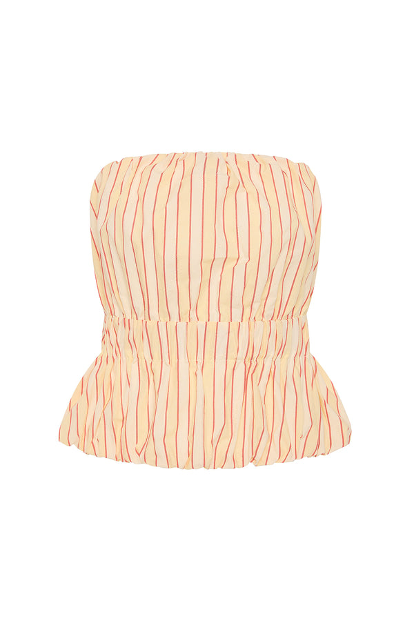 AURELIA STRAPLESS TOP - SHORTBREAD STRIPE