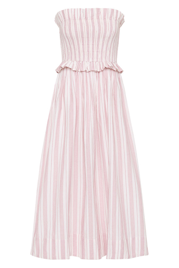 COBY STRAPLESS DRESS - VINTAGE STRIPE
