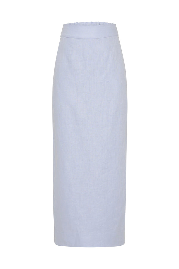 EMMA PENCIL SKIRT - SILVER BLUE