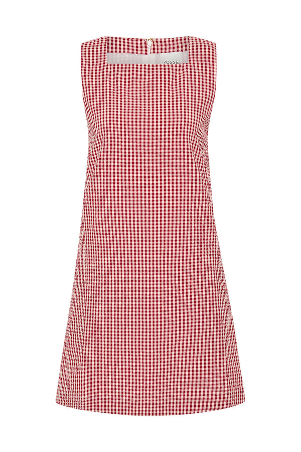 EMMA SHIFT DRESS - RED GINGHAM