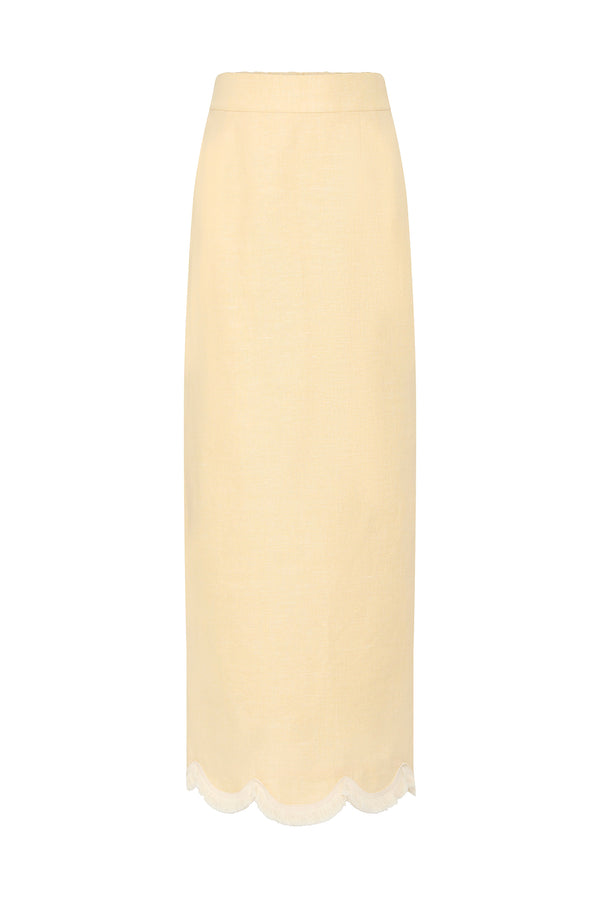 ESSIE COLUMN SKIRT - DUSTY CITRON