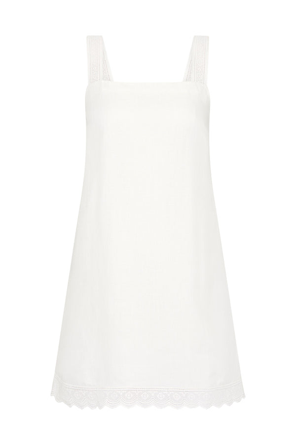 GRACE MINI DRESS - VINTAGE WHITE