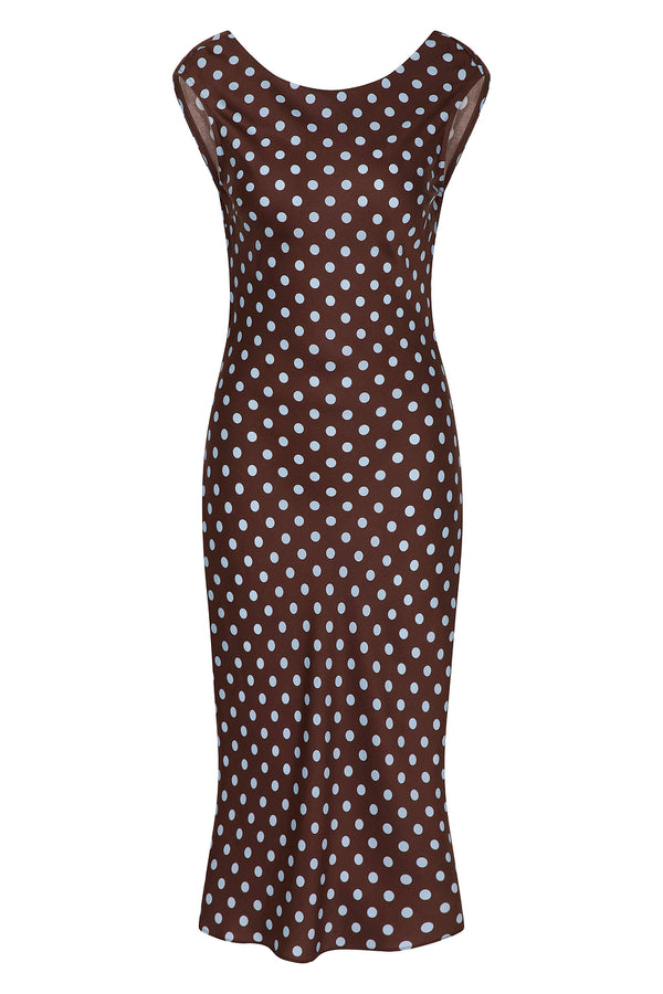 LEO DRESS - CHOCOLATE POLKA DOT