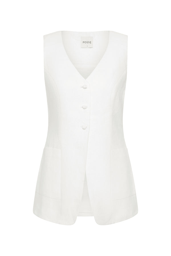 LORENZO TAILORED VEST - IVORY