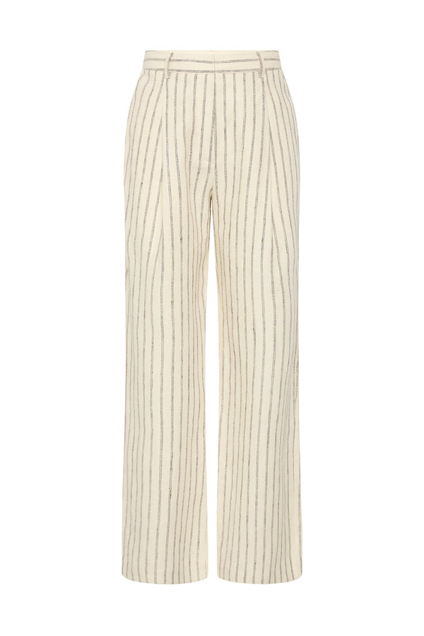 MACKENZIE TROUSER - CREAM PINSTRIPE
