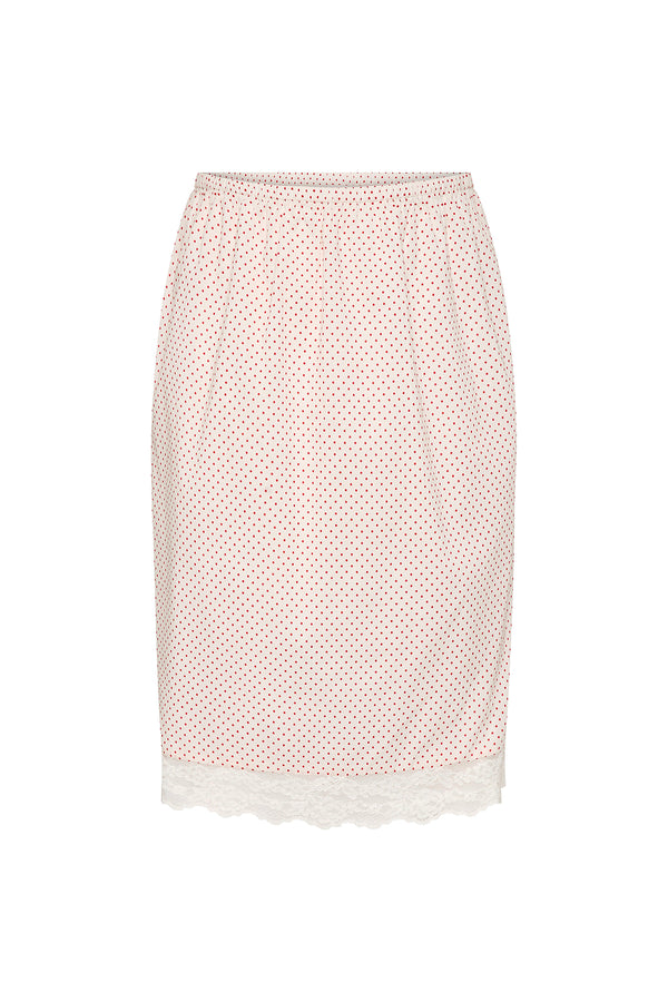 MARLOWE SKIRT - CREAM & RED POLKA DOT