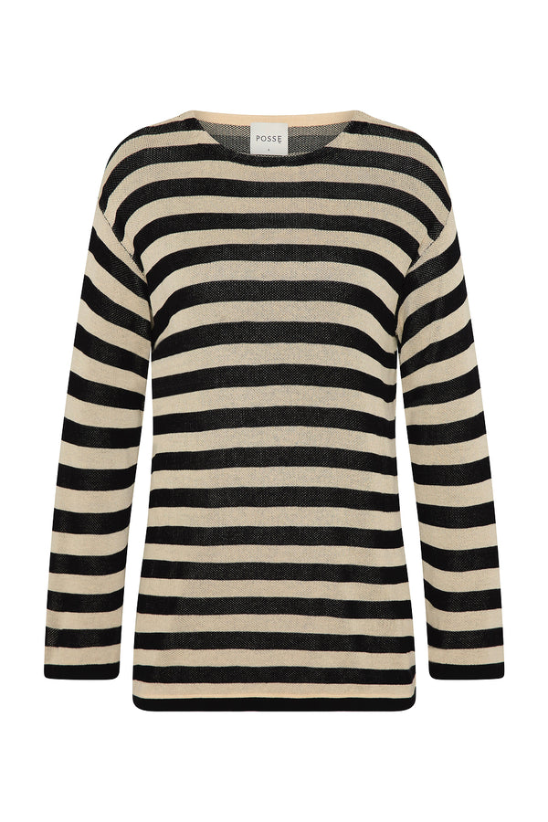 MILES TOP - CREAM & BLACK
