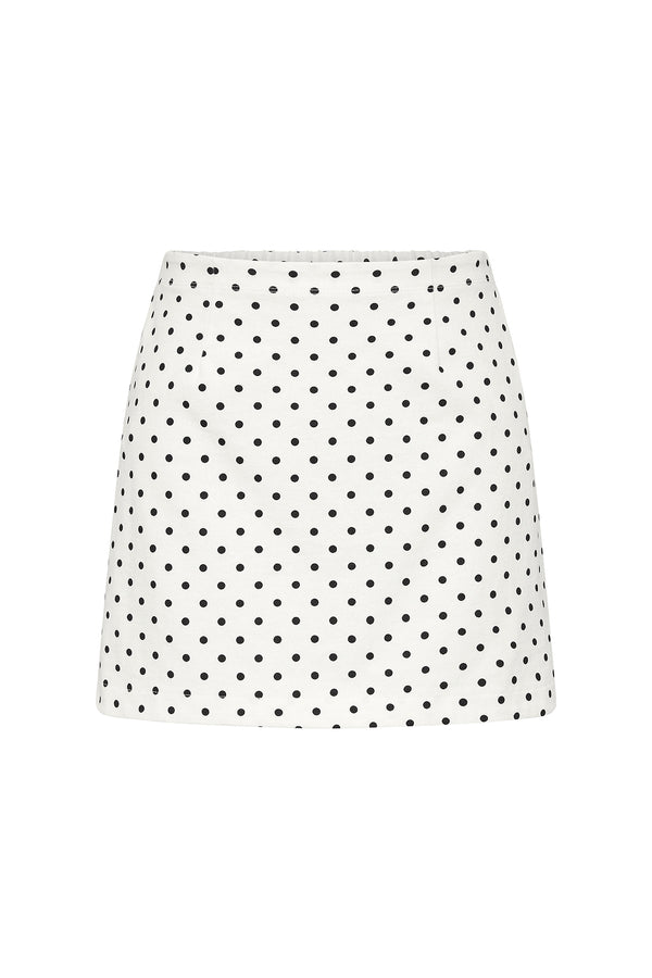 BEA SKIRT - CREAM BLACK POLKA DOT