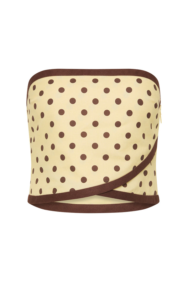 BOWIE STRAPLESS TOP - VANILLA/CHOC