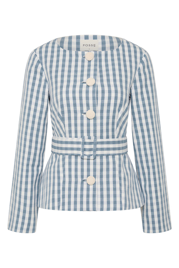 HEIDI JACKET - BLUE GINGHAM