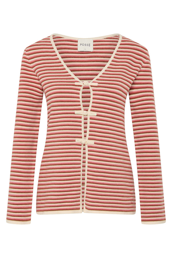 KASH CARDIGAN - PINK STRIPE