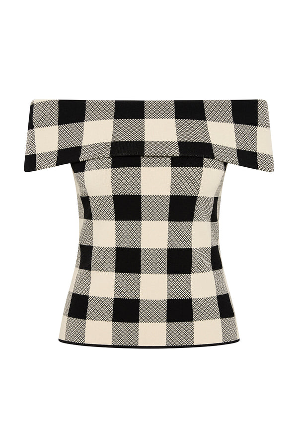 PIPPA STRAPLESS TOP - HERITAGE PLAID