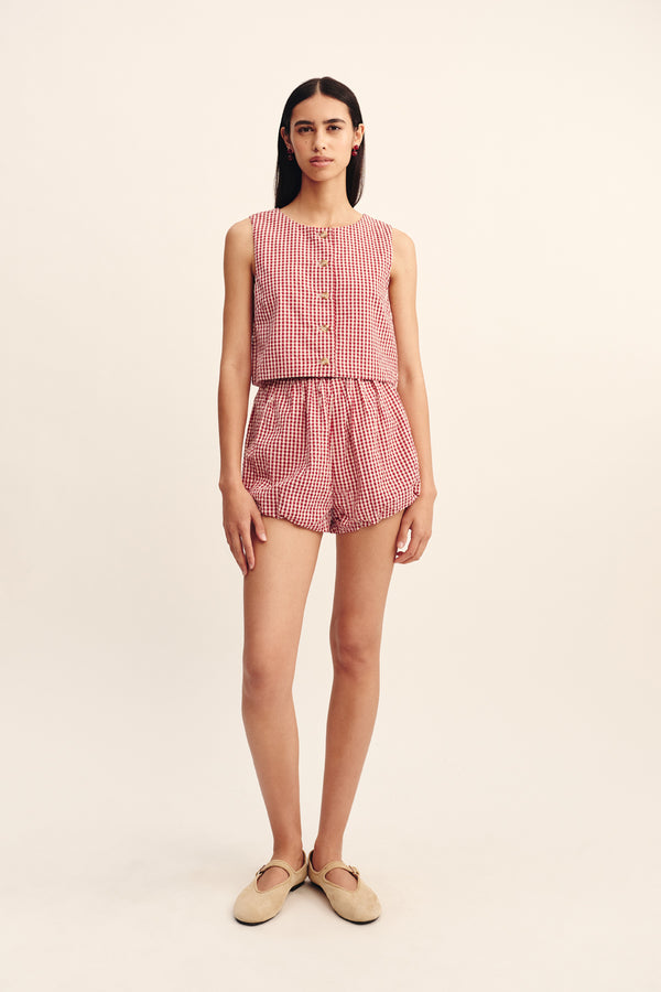 RIO TOP - RED GINGHAM