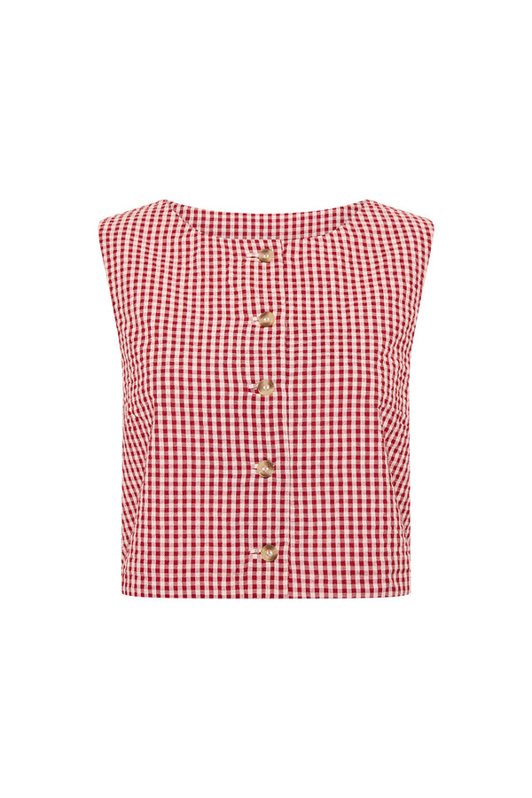 RIO TOP - RED GINGHAM