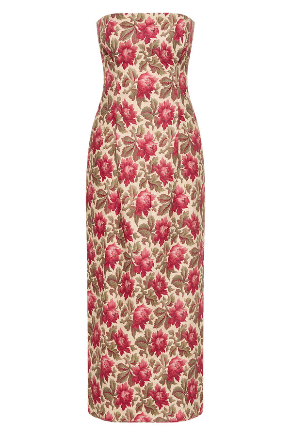 ROSALIE STRAPLESS DRESS - ROSE BUD