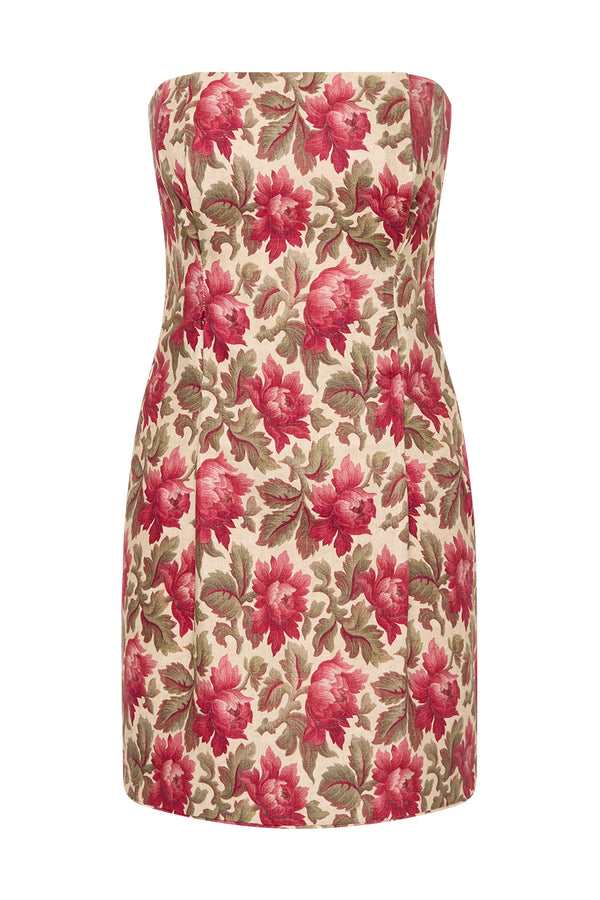 ROSALIE STRAPLESS MINI DRESS - ROSE BUD