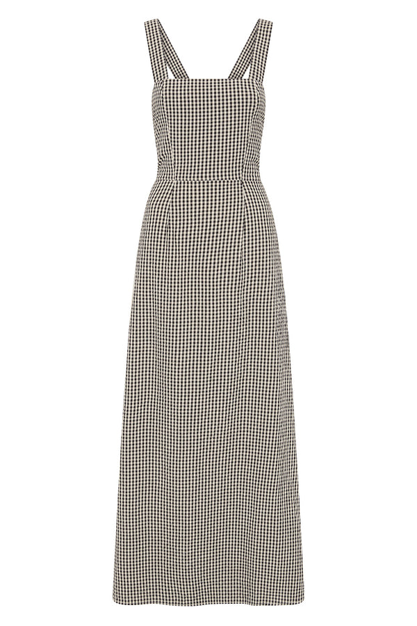 AMELIA SQUARE NECK DRESS - GINGHAM