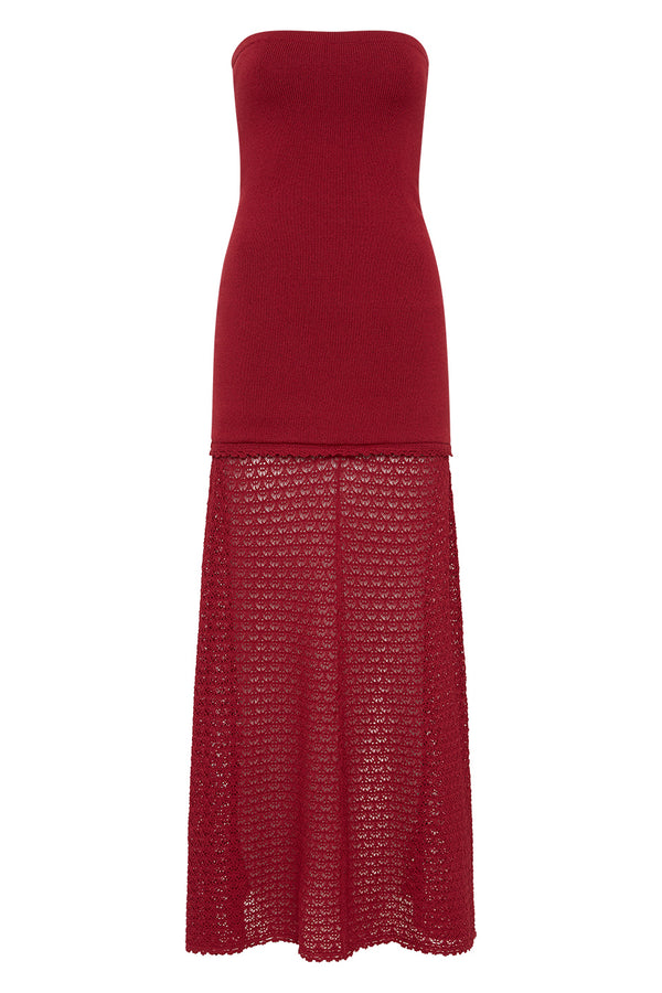ROMY STRAPLESS DRESS - CHILLI