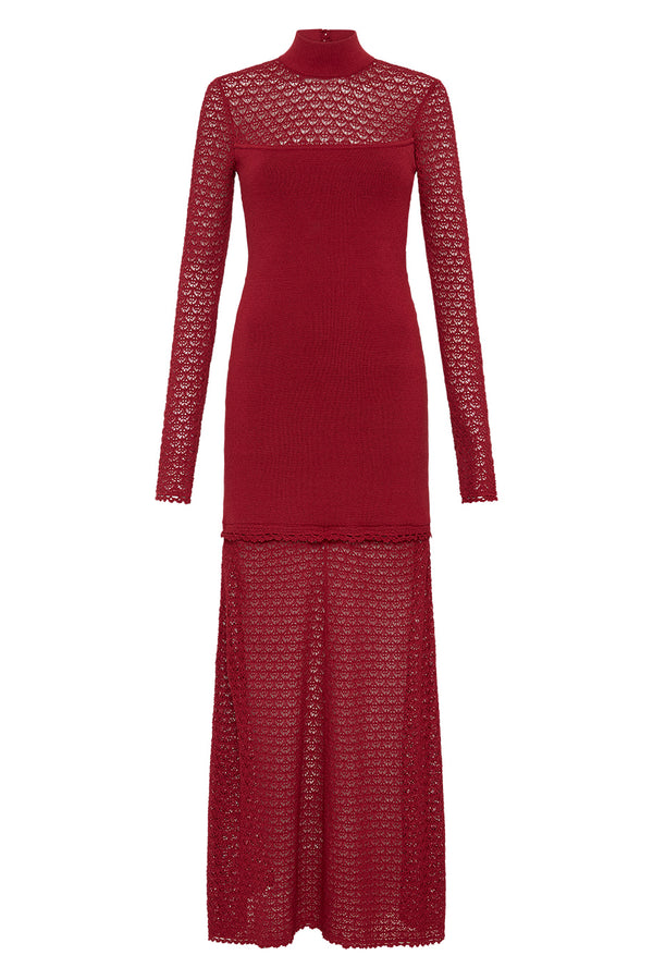 ROMY HIGH NECK DRESS - CHILLI