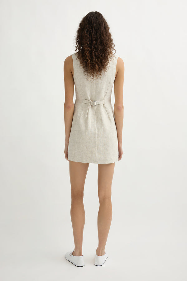 EMMA BUTTON DOWN DRESS - NATURAL