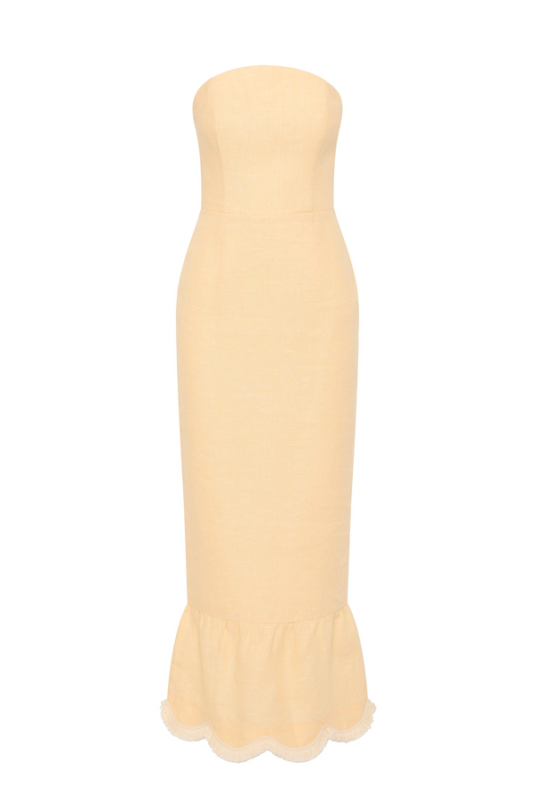 ESSIE STRAPLESS DRESS - DUSTY CITRON