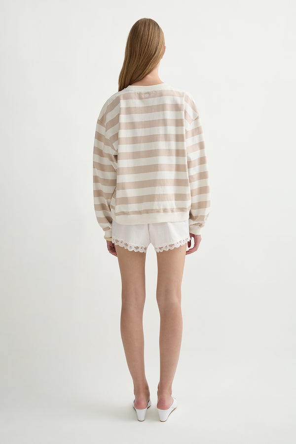 HUGO JUMPER - BEIGE IVORY STRIPE