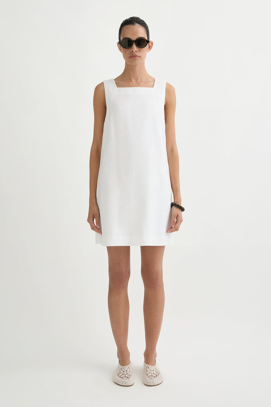 posse emma linen dress Emma Button Down Mini Dress in Natural